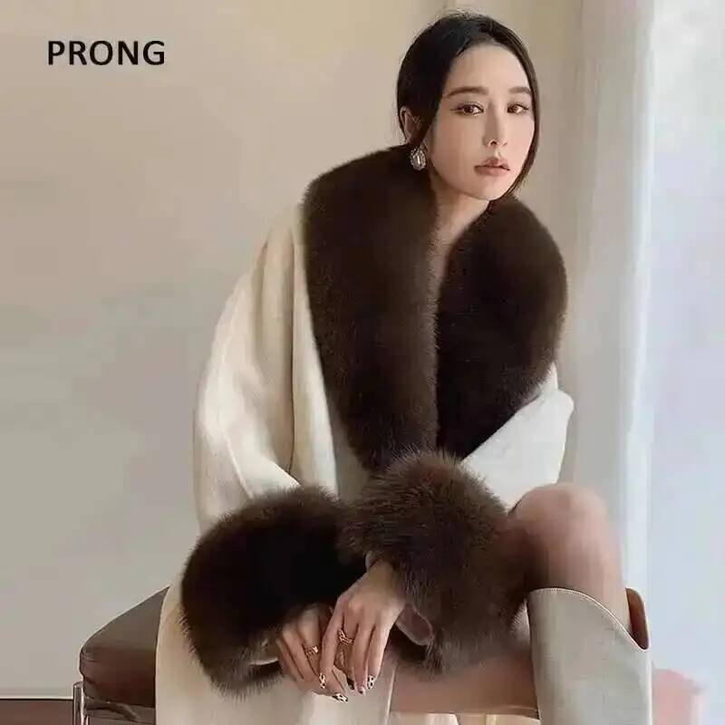 100% Real Fox Fur Collar Winte - огляд і ціна Shawl Wrap Winter