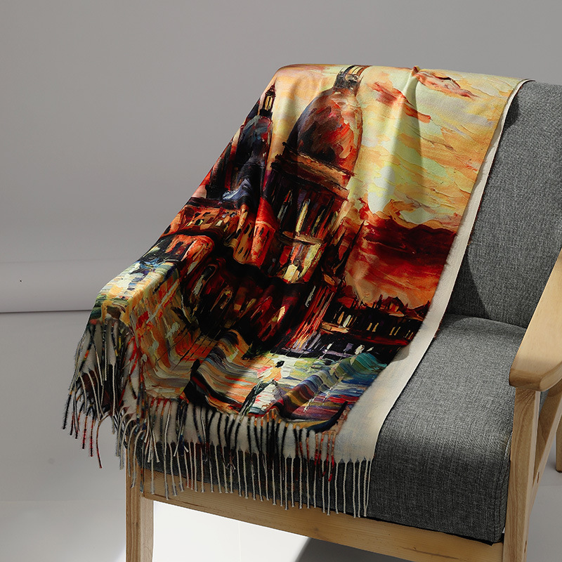 Luxury Brand Oil Painting Cash - огляд і ціна Shawl Wrap Winter